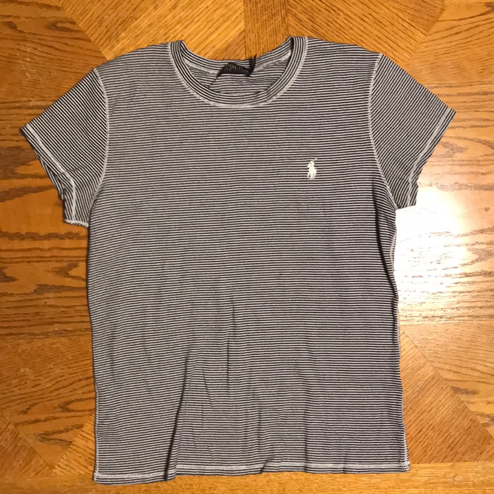 Polo By Ralph Lauren Navy Striped Shirt - Size XL